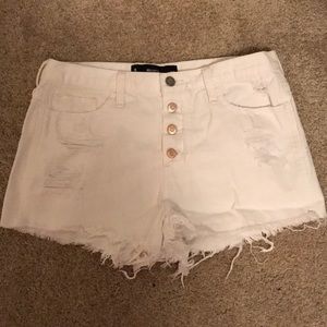 White denim shorts